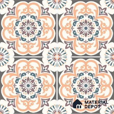 Moroccan Wall & Floor Tile TL 10460 Ergo 1 ft x 1 ft Vitrified Matte Finish - 9.5 mm | Suitable For Living Room, Bedroom, Kitchen | 2 mm Spacer is Mandatory | Please Expect a Slight Variation of Pattern