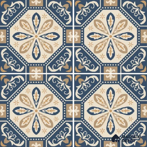 Moroccan Wall & Floor Tile TL 10473 Prismaа 1 ft x 1 ft Vitrified Glue Granula Matte Finish - 9.5 mm | Suitable for Bathroom, Kitchen, Balcony | 2 mm Spacer is Mandatory | Please Expect a Slight Variation of Pattern