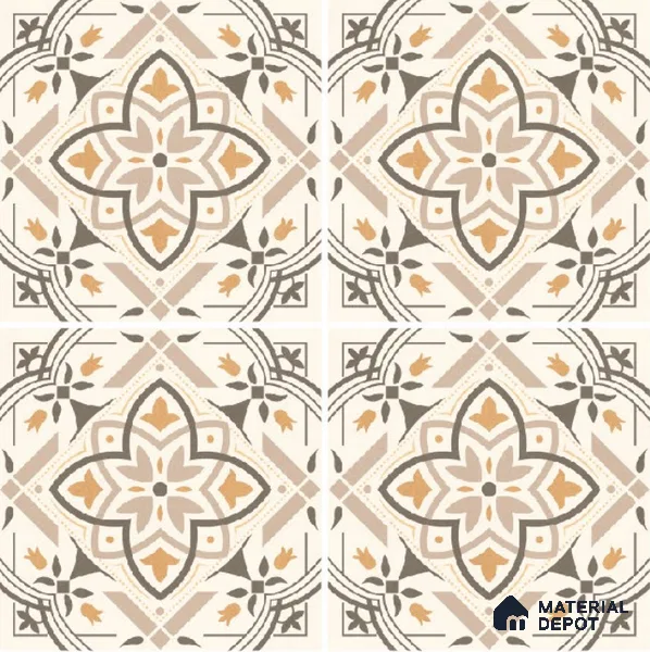 Moroccan Wall & Floor Tile TL 10469 Davis 1 ft x 1 ft Vitrified Glue Granula Matte Finish - 9.5 mm | Suitable for Bathroom, Kitchen, Balcony | 2 mm Spacer is Mandatory | Please Expect a Slight Variation of Pattern