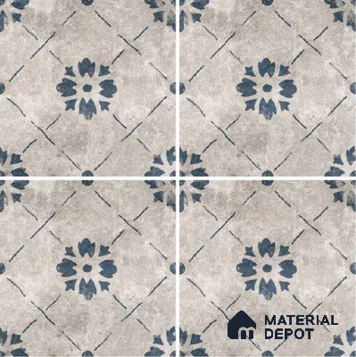 Moroccan Wall & Floor Tile TL 10457 B Bruma Silver 1 ft x 1 ft Vitrified Matte Finish - 9.5 mm | Suitable For Living Room, Bedroom, Kitchen | 2 mm Spacer is Mandatory | Please Expect a Slight Variation of Pattern