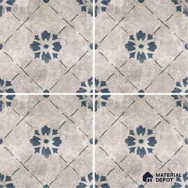 Moroccan Wall & Floor Tile TL 10457 B Bruma Silver 1 ft x 1 ft Vitrified Matte Finish - 9.5 mm | Suitable For Living Room, Bedroom, Kitchen | 2 mm Spacer is Mandatory | Please Expect a Slight Variation of Pattern