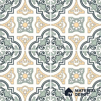 Moroccan Wall & Floor Tile TL 10461 Exotic 1 ft x 1 ft Vitrified Matte Finish - 9.5 mm | Suitable for Bathroom, Kitchen, Balcony | 2 mm Spacer is Mandatory | Please Expect a Slight Variation of Pattern
