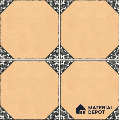 Moroccan Wall & Floor Athangudi Tile TL 10472 D Menta Yellow 1 ft x 1 ft Vitrified Glue Granula Matte Finish - 9.5 mm | Suitable for Bathroom, Kitchen, Balcony | 2 mm Spacer is Mandatory | Please Expect a Slight Variation of Pattern