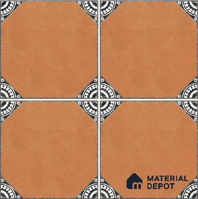 Moroccan Wall & Floor Athangudi Tile TL 10472 C Menta Brown 1 ft x 1 ft Vitrified Glue Granula Matte Finish - 9.5 mm | Suitable for Bathroom, Kitchen, Balcony | 2 mm Spacer is Mandatory | Please Expect a Slight Variation of Pattern