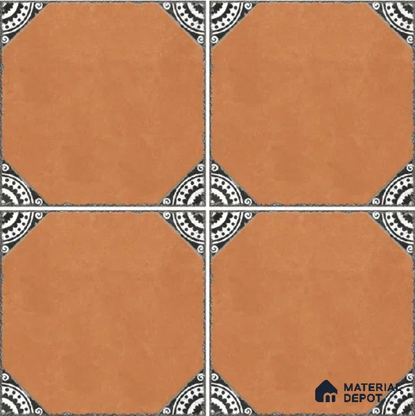 Moroccan Wall & Floor Athangudi Tile TL 10472 C Menta Brown 1 ft x 1 ft Vitrified Glue Granula Matte Finish - 9.5 mm | Suitable for Bathroom, Kitchen, Balcony | 2 mm Spacer is Mandatory | Please Expect a Slight Variation of Pattern