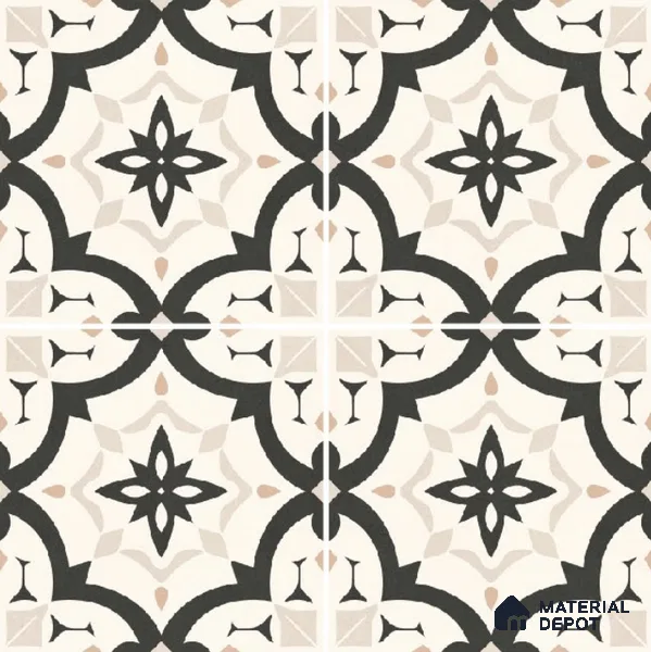 Moroccan Wall & Floor Tile TL 10459 Dimona 1 ft x 1 ft Vitrified Matte Finish - 9.5 mm | Suitable for Bathroom, Kitchen, Balcony | 2 mm Spacer is Mandatory | Please Expect a Slight Variation of Pattern