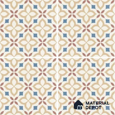 Moroccan Wall & Floor Tile TL 10474 Tribeса 1 ft x 1 ft Vitrified Glue Granula Matte Finish - 9.5 mm | Suitable for Bathroom, Kitchen, Balcony | 2 mm Spacer is Mandatory | Please Expect a Slight Variation of Pattern
