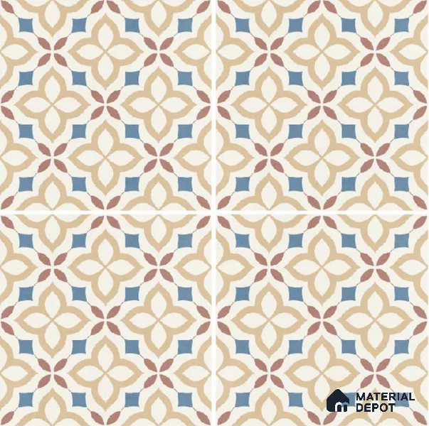 Moroccan Wall & Floor Tile TL 10474 Tribeса 1 ft x 1 ft Vitrified Glue Granula Matte Finish - 9.5 mm | Suitable for Bathroom, Kitchen, Balcony | 2 mm Spacer is Mandatory | Please Expect a Slight Variation of Pattern