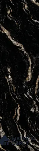Marble Look Wall & Floor Tile TL 08166 Black Fusion 10 ft x 2.6 ft Porcelain Glossy Finish - 15 mm | Random 2 | Adhesive and Spacers Must be Used During Installation