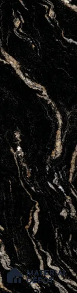 Marble Look Wall & Floor Tile TL 08166 Black Fusion 10 ft x 2.6 ft Porcelain Glossy Finish - 15 mm | Random 2 | Adhesive and Spacers Must be Used During Installation