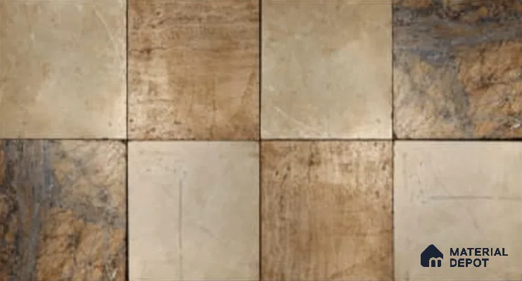 Stone Floor Tile TL 09729 D 24274 1 ft x 1 ft Brown Ceramic Matte Finish Floor Tile - 9 mm | Ideal for Bathroom