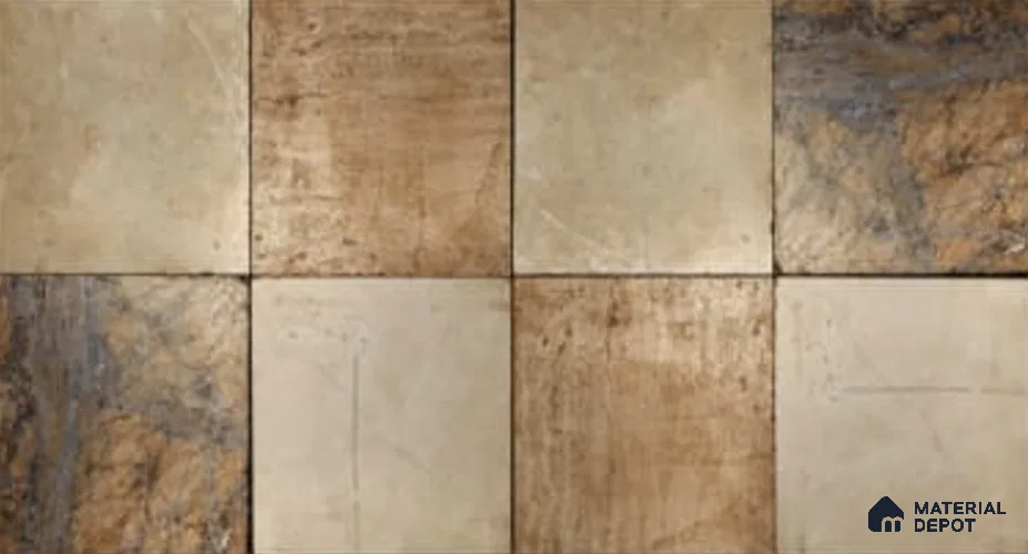 Stone Floor Tile TL 09729 D 24274 1 ft x 1 ft Brown Ceramic Matte Finish Floor Tile - 9 mm | Ideal for Bathroom