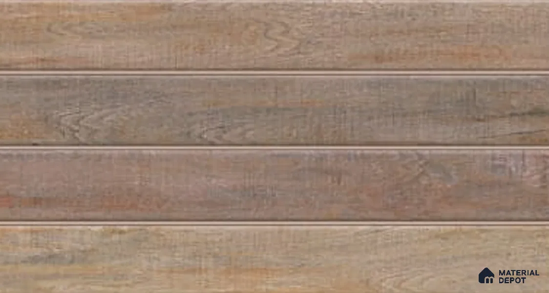 Wood Floor Tile TL 09728 E 24200 1 ft x 1 ft Brown Ceramic Matte Finish Floor Tile - 9 mm | Ideal for Bathroom