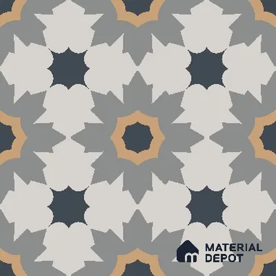 Patterned Look Wall & Floor Tile TL 08226 Utopia Gris 2 ft x 2 ft Vitrified Matte Finish - 9 mm | Please Expect a Slight Variation of Pattern