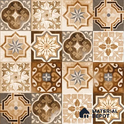 Moroccan Look Wall & Floor Tile TL 08223 Acer 2 ft x 2 ft Vitrified Matte Finish - 9 mm | Suitable For Kitchen Backsplash, Balcony, Dining Area | Please Expect a Slight Variation of Pattern