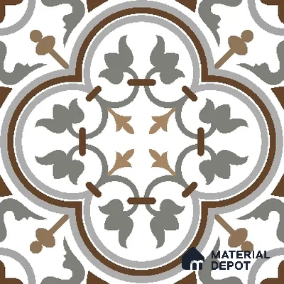 Moroccan Look Wall & Floor Tile TL 08222 Classic French 2 ft x 2 ft Vitrified Matte Finish - 9 mm | Suitable For Kitchen, Foyer, Dining Area | Please Expect a Slight Variation of Pattern