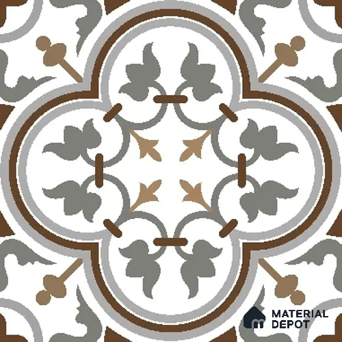 Moroccan Look Wall & Floor Tile TL 08222 Classic French 2 ft x 2 ft Vitrified Matte Finish - 9 mm | Please Expect a Slight Variation of Pattern