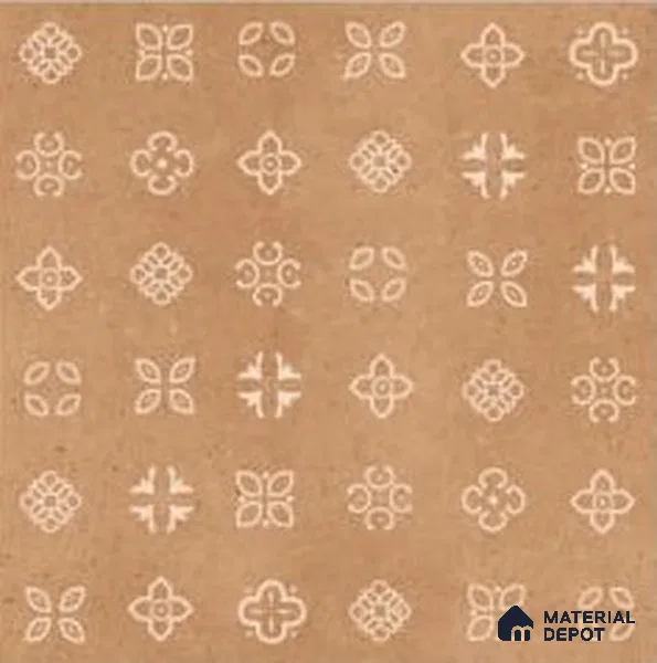 Moroccan Floor & Wall Tile TL 09818 B 2 ft x 2 ft Tactile Memoria Decor Vitrified Matte Finish Tile - 9 mm | Suitable For Balcony, Courtyard, Corridor | Please Expect a Slight Variation of Pattern