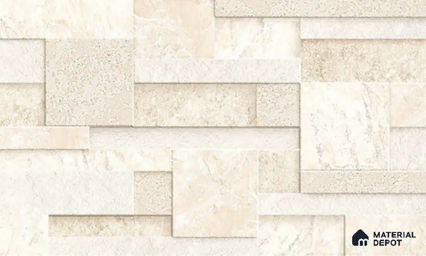 Elevation Wall Tile TL 10256 Linklock - 08 22 x 12 inch Ceramic Matte Finish - 9 mm | Suitable For Feature Wall, Boundary Wall, Balcony, Outdoor
