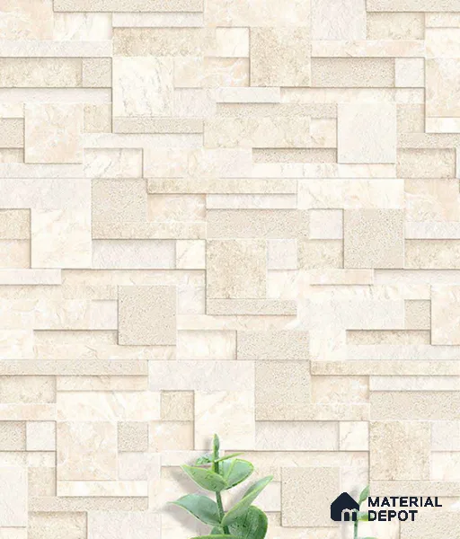 Elevation  Wall Tile TL 10256 Linklock - 08 22 x 12 inch Ceramic Matte Finish - 9 mm |  Suitable For Feature Wall, Boundary Wall, Balcony, Outdoor