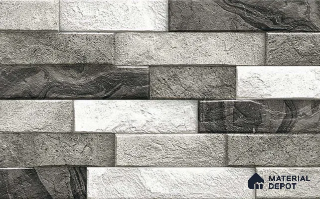 Elevation  Wall Tile TL 10255 Linklock - 02 22 x 12 inch Ceramic Matte Finish - 9 mm |  Suitable For Feature Wall, Boundary Wall, Balcony, Outdoor