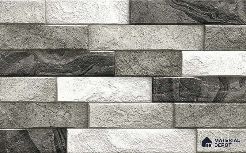 Elevation Wall Tile TL 10255 Linklock - 02 22 x 12 inch Ceramic Matte Finish - 9 mm | Suitable For Feature Wall, Boundary Wall, Balcony, Outdoor
