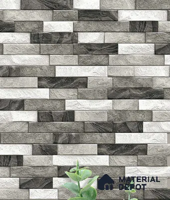 Elevation  Wall Tile TL 10255 Linklock - 02 22 x 12 inch Ceramic Matte Finish - 9 mm |  Suitable For Feature Wall, Boundary Wall, Balcony, Outdoor