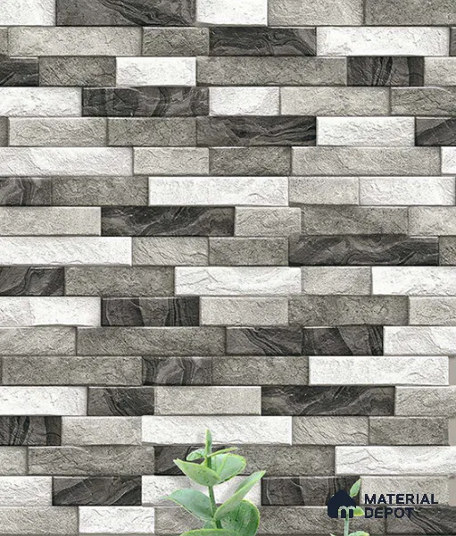 Elevation  Wall Tile TL 10255 Linklock - 02 22 x 12 inch Ceramic Matte Finish - 9 mm |  Suitable For Feature Wall, Boundary Wall, Balcony, Outdoor