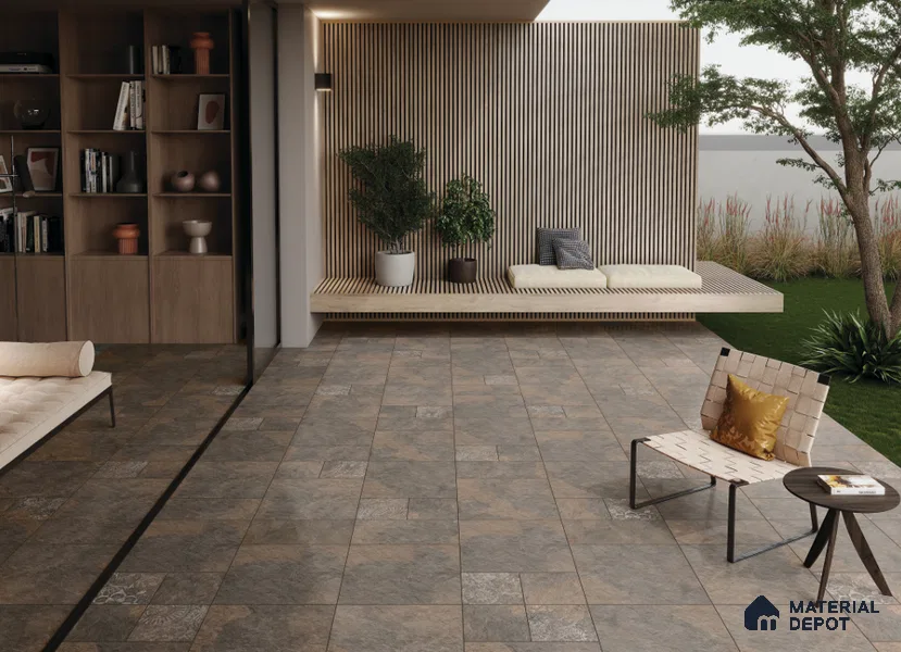 Stone Look TL 10355 C Anti Skid Tile Floor Tile 1 ft x 1 ft Vitrified Matte Finish - 12 mm