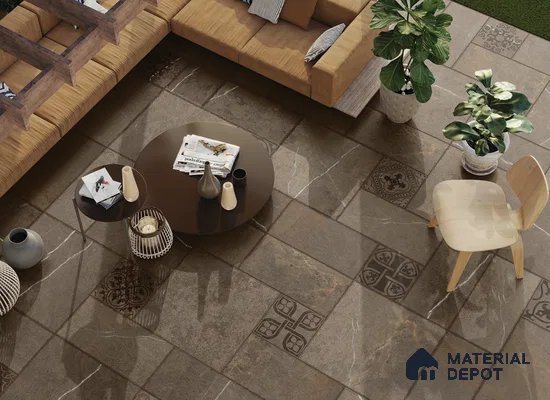 Stone Look TL 10358 C Anti Skid Tile Floor Tile 1 ft x 1 ft Vitrified Matte Finish - 12 mm