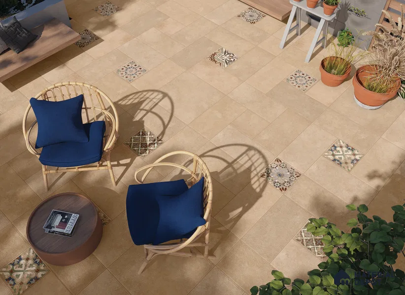Stone Look TL 10359 D Anti Skid Tile Floor Tile 1 ft x 1 ft Vitrified Matte Finish - 12 mm