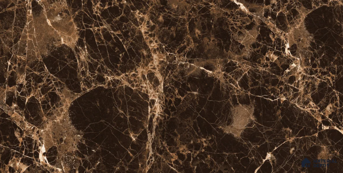 Stone Tile TL 09842 Euro Emprador 4 ft x 2 ft Vitrified Glossy Finish - 9 mm