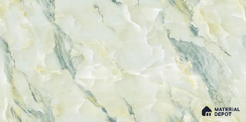 Marble Tile TL 09866 Roxona Green 4 ft x 2 ft  Vitrified Glossy Finish - 9 mm
