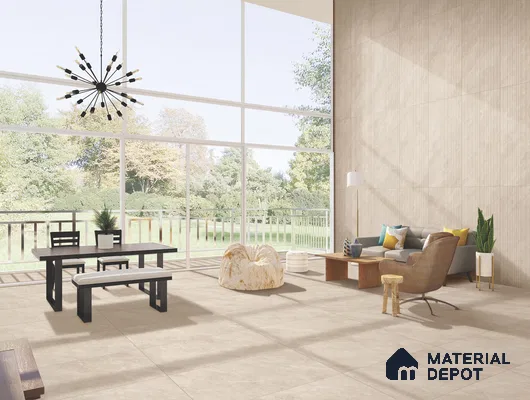 Stone Look Wall & Floor Tile TL 08234 Quarry Beige 4 ft x 2 ft Vitrified Matte Finish - 9 mm