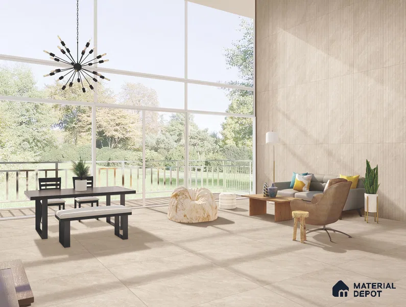 Stone Look Wall & Floor Tile TL 08234 Quarry Beige 4 ft x 2 ft Vitrified Matte Finish - 9 mm