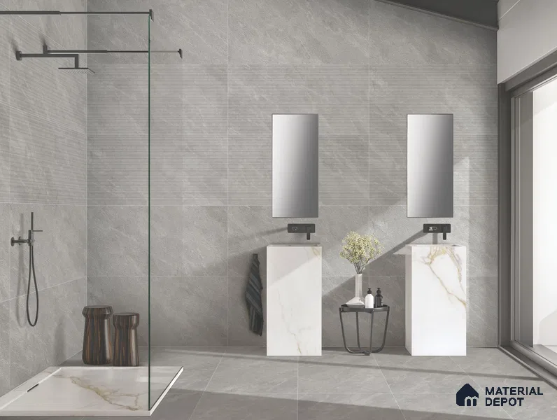 Stone Look Wall & Floor Tile TL 08231 Quarry Gris 4 ft x 2 ft Vitrified Matte Finish - 9 mm