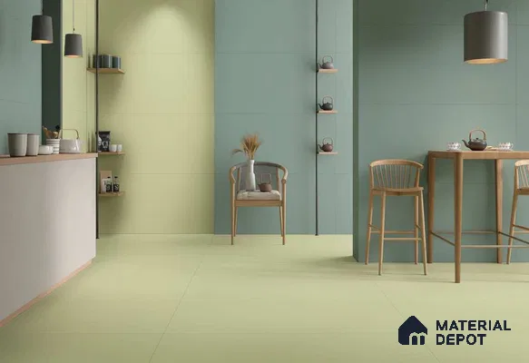 Plain Floor & Wall TL 12534 B Mint 4 ft x 2 ft Matte Finish Vitrified Tile - 8.5 mm | Suitable for Living Room, Bathroom & Dining