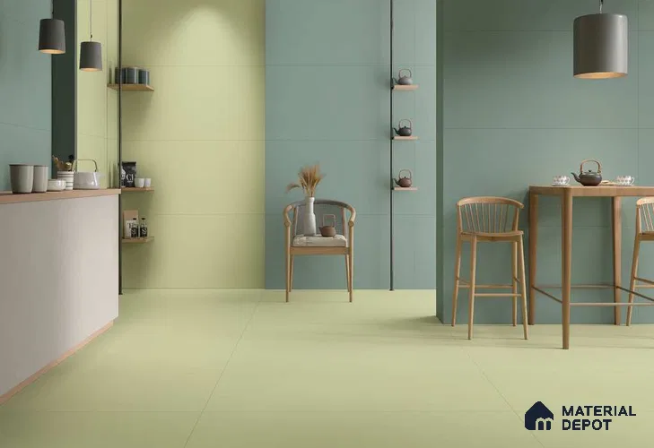 Plain Floor & Wall TL 12534 B Mint 4 ft x 2 ft Matte Finish Vitrified Tile - 8.5 mm | Suitable for Living Room, Bathroom & Dining