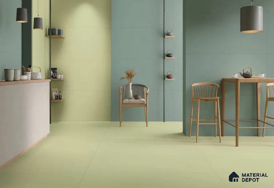Plain Floor & Wall TL 12534 B Mint 4 ft x 2 ft Matte Finish Vitrified Tile - 8.5 mm | Suitable for Living Room, Bathroom & Dining