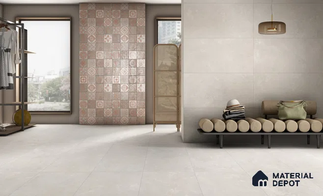Stone Floor & Wall Tile TL 12489 B Palmiro Bianco 4 ft x 2 ft Petals Protex Glr Matt Finish Vitified - 9 mm | 6 Random Design | Suitable for Living Room, Bedroom, Dining & Kitchen