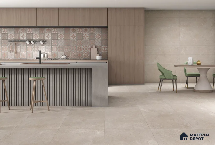 Stone Floor & Wall Tile TL 12489 D Palmiro Cocoa 4 ft x 2 ft Petals Protex Super Glossy Finish Vitified - 9 mm | 6 Random Design | Suitable for Living Room, Bedroom, Dining & Kitchen