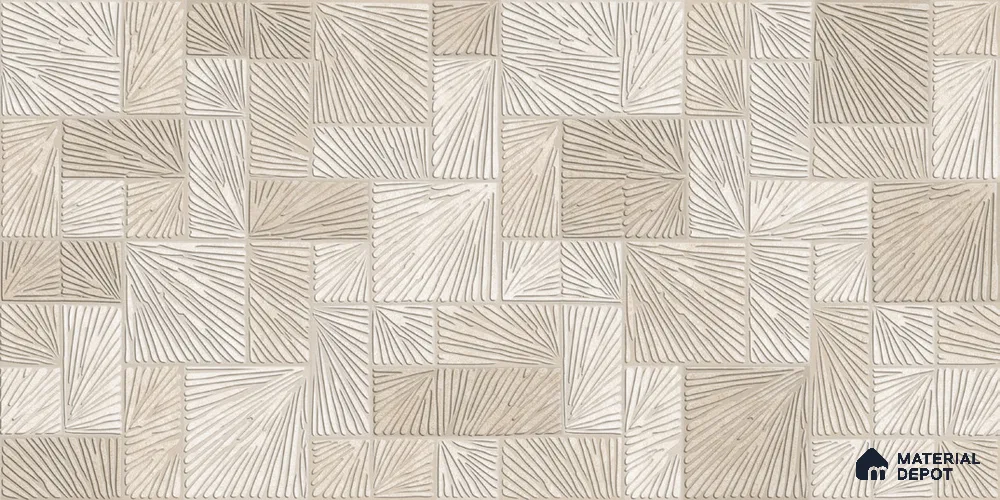 Highlighter Wall TL 12538 Palm Wave 4 ft x 2 ft Digi Matte Finish Vitrified Tile - 9 mm | Suitable for Living Room, Bathroom, Dining & Highlighter Wall