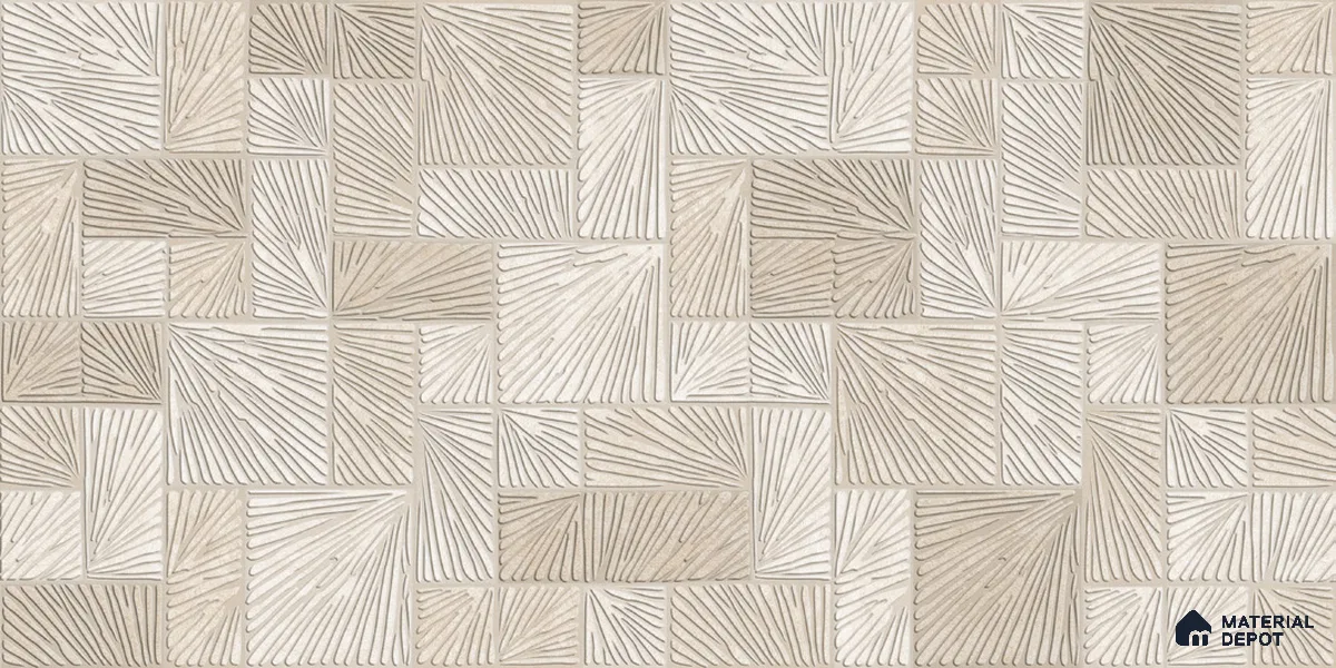 Highlighter Wall TL 12538 Palm Wave 4 ft x 2 ft Digi Matte Finish Vitrified Tile - 9 mm | Suitable for Living Room, Bathroom, Dining & Highlighter Wall