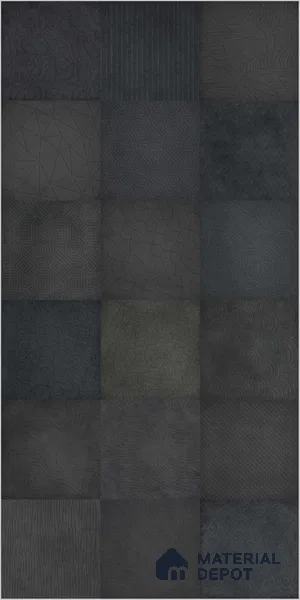 Highlighter Wall TL 12528 Urban Black 4 ft x 2 ft High Gloss Finish Vitrified Tile - 8.5 mm | 3 Random Design | Suitable for Living Room, Bathroom, Dining & Highlighter Wall