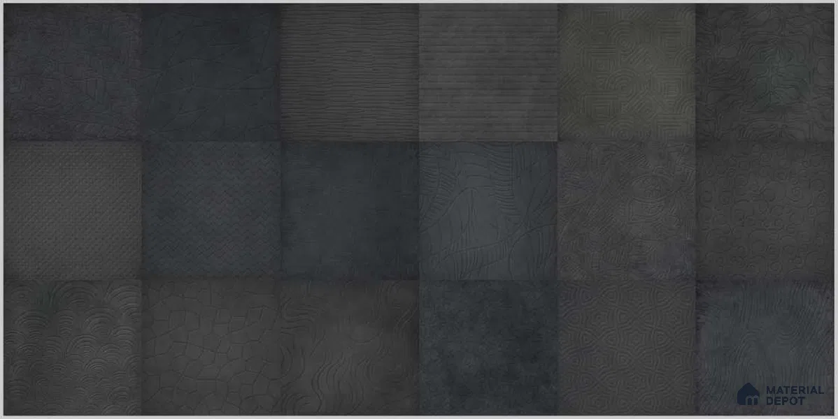 Highlighter Wall TL 12528 Urban Black 4 ft x 2 ft High Gloss Finish Vitrified Tile - 8.5 mm | 3 Random Design | Suitable for Living Room, Bathroom, Dining & Highlighter Wall