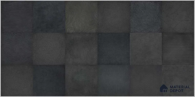 Highlighter Wall TL 12528 Urban Black 4 ft x 2 ft High Gloss Finish Vitrified Tile - 8.5 mm | 3 Random Design | Suitable for Living Room, Bathroom, Dining & Highlighter Wall