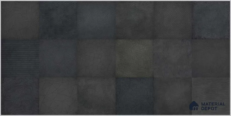 Highlighter Wall TL 12528 Urban Black 4 ft x 2 ft High Gloss Finish Vitrified Tile - 8.5 mm | 3 Random Design | Suitable for Living Room, Bathroom, Dining & Highlighter Wall