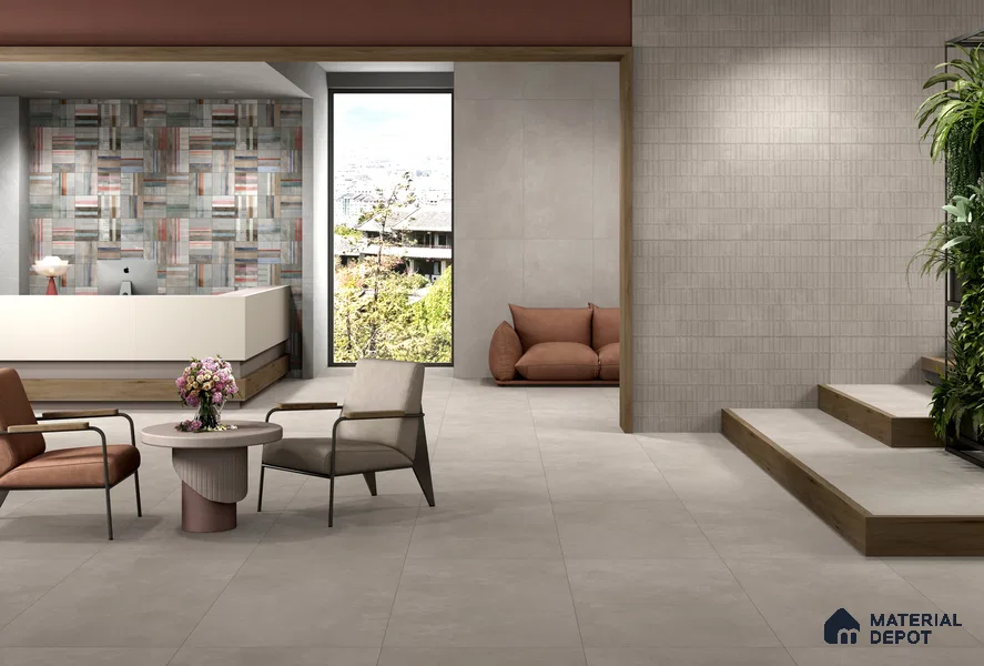 Punch Wall Tile TL 12490 H Santino Almond 4 ft x 2 ft Petals Protex Glr Punch Finish Vitified - 9 mm | 4 Random Design | Suitable for Living Room, Bedroom, Dining & Kitchen Wall