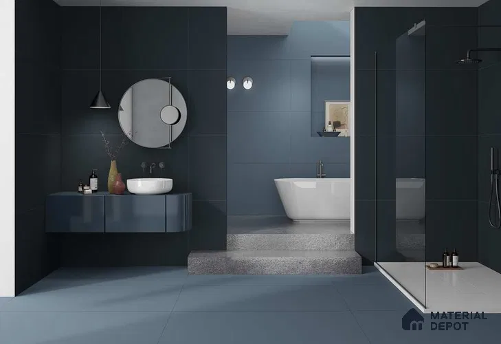 Plain Floor & Wall TL 12530 B Blue 4 ft x 2 ft Matte Finish Vitrified Tile - 8.5 mm | Suitable for Living Room, Bathroom & Dining
