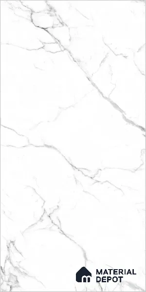 Marble Floor & Wall TL 12526 Rome White 4 ft x 2 ft Porce Finish Vitrified Tile - 8.5 mm | 5 Random Design | Suitable for Living Room, Bathroom, Dining & Highlighter Wall